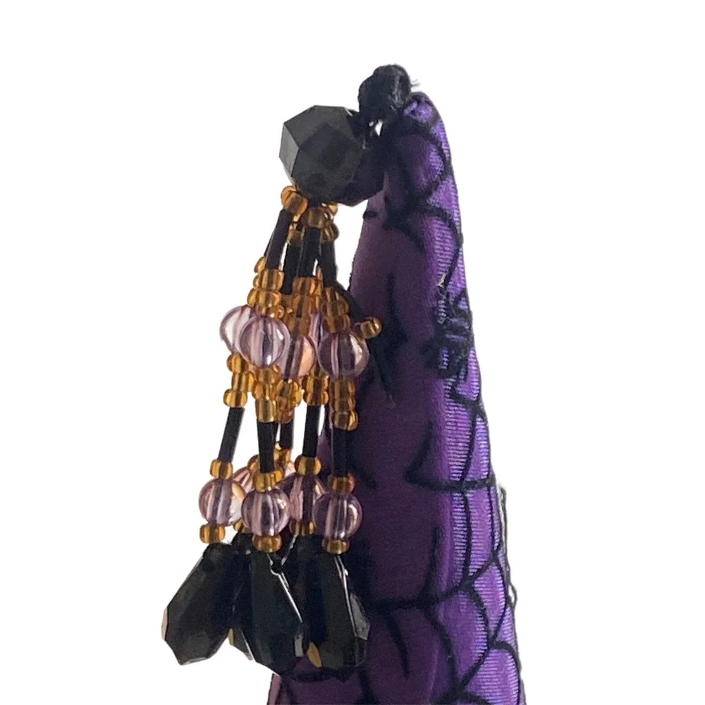 Katherine's Collection ~ CANDY CONTAINER Cone HALLOWEEN Purple Black Spider Web